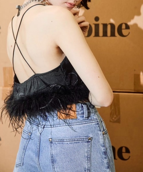 トップス epine feather fur bustier epine(エピヌ)の「epine feather fur bustier(キャミソール