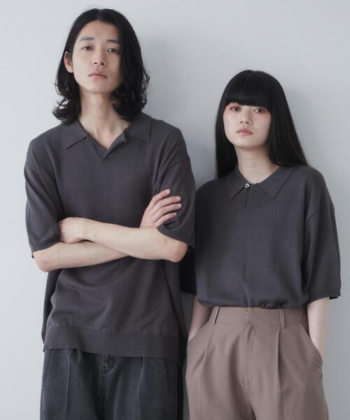 THE STANDARD（ザスタンダード）の「WEGO/スキッパーニットポロ（ニット/セーター・メンズ・オフホワイト/ダークグレー・MEDIUM/LARGE）」の7枚目の写真