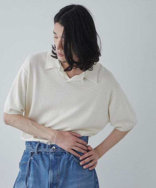 THE STANDARD（ザスタンダード）の「WEGO/スキッパーニットポロ（ニット/セーター・メンズ・オフホワイト/ダークグレー・MEDIUM/LARGE）」の18枚目の写真