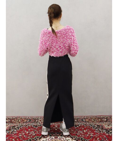 EVRIS(エヴリス)の「チュールミックスショートニットカーディガン(ニット/セーター・レディース・ブルー/ピンク/ブラック/ホワイト・FREE)」の19枚目の写真