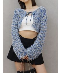 EVRIS | チュールミックスショートニットカーディガン(ニット/セーター)