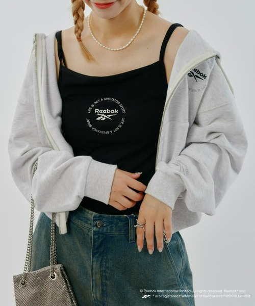 Reebok（リーボック）の「【WEB限定】【Reebok別注】サークルロゴリブキャミソール（キャミソール・レディース・ブラック/ホワイト/スカイブルー・MEDIUM）」の3枚目の写真