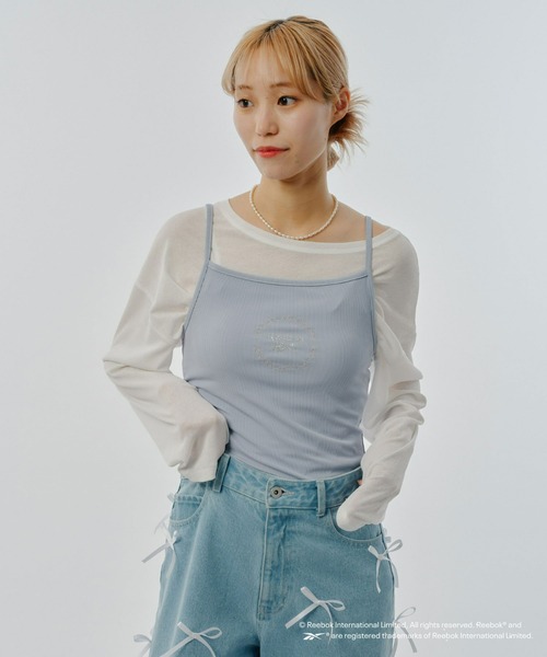 Reebok（リーボック）の「【WEB限定】【Reebok別注】サークルロゴリブキャミソール（キャミソール・レディース・ブラック/ホワイト/スカイブルー・MEDIUM）」の12枚目の写真