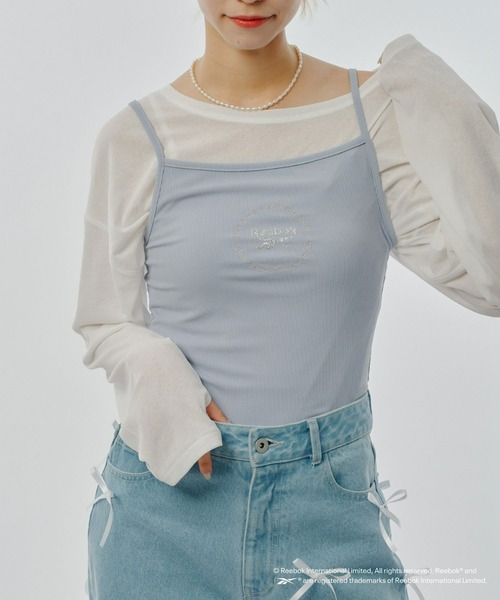 Reebok（リーボック）の「【WEB限定】【Reebok別注】サークルロゴリブキャミソール（キャミソール・レディース・ブラック/ホワイト/スカイブルー・MEDIUM）」の19枚目の写真