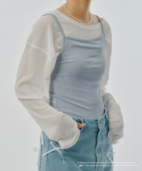 Reebok（リーボック）の「【WEB限定】【Reebok別注】サークルロゴリブキャミソール（キャミソール・レディース・ブラック/ホワイト/スカイブルー・MEDIUM）」の20枚目の写真