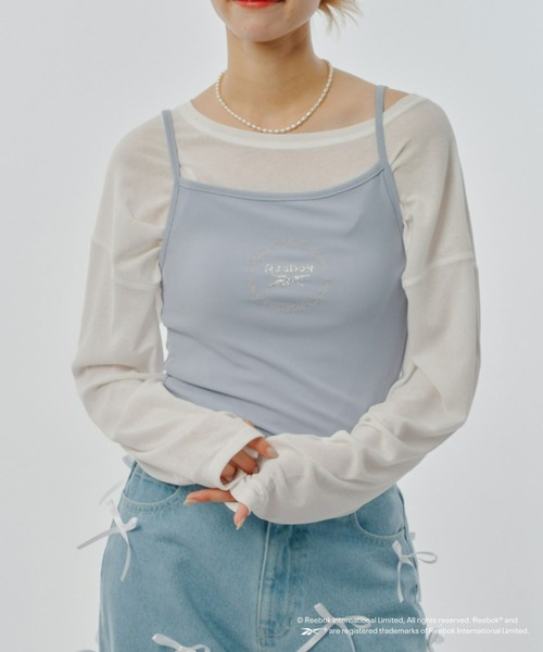 Reebok（リーボック）の「【WEB限定】【Reebok別注】サークルロゴリブキャミソール（キャミソール・レディース・ブラック/ホワイト/スカイブルー・MEDIUM）」の21枚目の写真