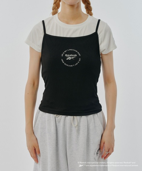 Reebok（リーボック）の「【WEB限定】【Reebok別注】サークルロゴリブキャミソール（キャミソール・レディース・ブラック/ホワイト/スカイブルー・MEDIUM）」の6枚目の写真
