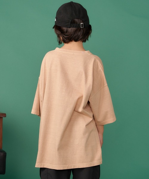 Auntie Rosa Holiday（アンティローザホリデー）の「ピグメントオーバーサイズポケットTEE（Tシャツ/カットソー・キッズ・グリーン/ネイビー/チャコールグレー/ベージュ/ブラック/パープル・130/140/150/160）」の8枚目の写真