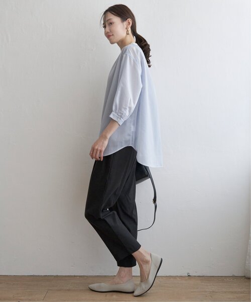 ikka(イッカ)の「シアストライプバンドカラーシャツ(シャツ/ブラウス・レディース・チャコール/ブルー系/ベージュ・M/L/S)」の10枚目の写真