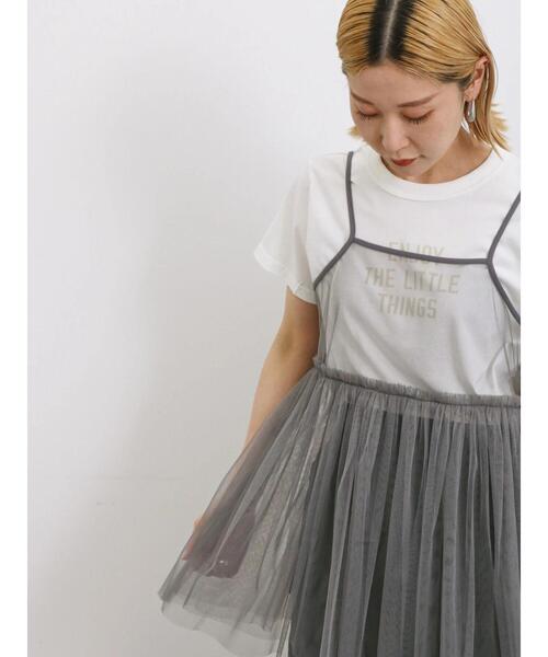 Samansa Mos2 blue（サマンサモスモスブルー）の「チュールキャミビスチェ（シャツ/ブラウス・レディース・ブラック/グレー/キナリ・F）」の3枚目の写真