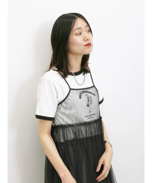 Samansa Mos2 blue（サマンサモスモスブルー）の「チュールキャミビスチェ（シャツ/ブラウス・レディース・ブラック/グレー/キナリ・F）」の22枚目の写真