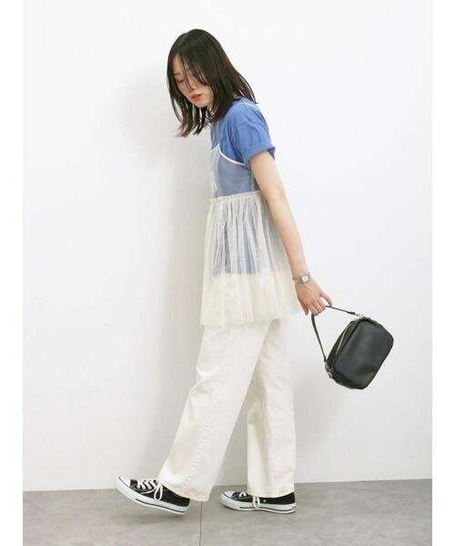 Samansa Mos2 blue（サマンサモスモスブルー）の「チュールキャミビスチェ（シャツ/ブラウス・レディース・ブラック/グレー/キナリ・F）」の20枚目の写真