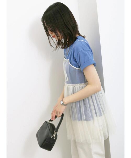 Samansa Mos2 blue（サマンサモスモスブルー）の「チュールキャミビスチェ（シャツ/ブラウス・レディース・ブラック/グレー/キナリ・F）」の18枚目の写真