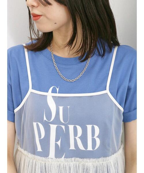 Samansa Mos2 blue（サマンサモスモスブルー）の「チュールキャミビスチェ（シャツ/ブラウス・レディース・ブラック/グレー/キナリ・F）」の14枚目の写真