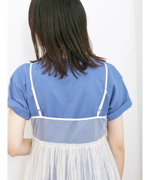 Samansa Mos2 blue（サマンサモスモスブルー）の「チュールキャミビスチェ（シャツ/ブラウス・レディース・ブラック/グレー/キナリ・F）」の12枚目の写真