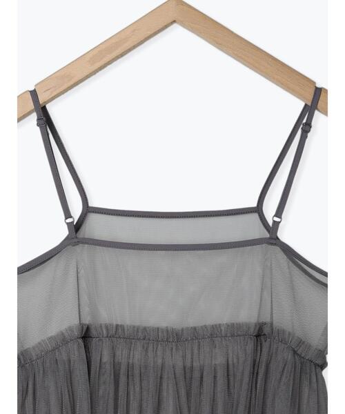 Samansa Mos2 blue（サマンサモスモスブルー）の「チュールキャミビスチェ（シャツ/ブラウス・レディース・ブラック/グレー/キナリ・F）」の6枚目の写真