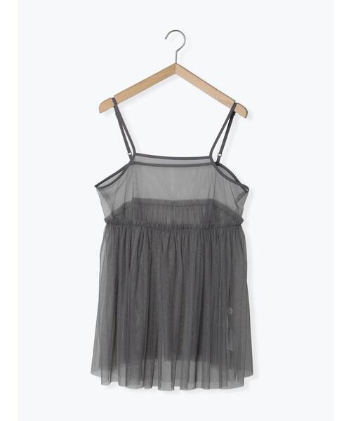 Samansa Mos2 blue（サマンサモスモスブルー）の「チュールキャミビスチェ（シャツ/ブラウス・レディース・ブラック/グレー/キナリ・F）」の4枚目の写真