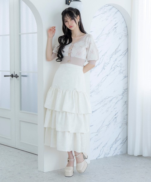 DearMyLoveMillor（ディアマイラブミラー）の「MLモノグラムサマーニット（ニット/セーター・レディース・ベビーピンク/ミント/ブラック/アイボリー・MEDIUM/3L/LL/LARGE）」の6枚目の写真