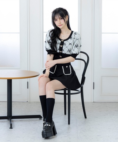 DearMyLoveMillor（ディアマイラブミラー）の「MLモノグラムサマーニット（ニット/セーター・レディース・ベビーピンク/ミント/ブラック/アイボリー・MEDIUM/3L/LL/LARGE）」の15枚目の写真