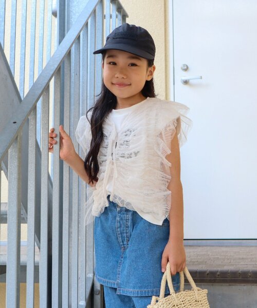 CIAOPANIC TYPY（チャオパニックティピー）の「■【KIDS】2WAY縦シャーリングベスト（タンクトップ・キッズ・ブラック/ホワイト・XX-LARGE/X-LARGE/MEDIUM）」の9枚目の写真