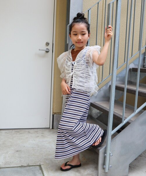 CIAOPANIC TYPY（チャオパニックティピー）の「■【KIDS】2WAY縦シャーリングベスト（タンクトップ・キッズ・ブラック/ホワイト・XX-LARGE/X-LARGE/MEDIUM）」の12枚目の写真