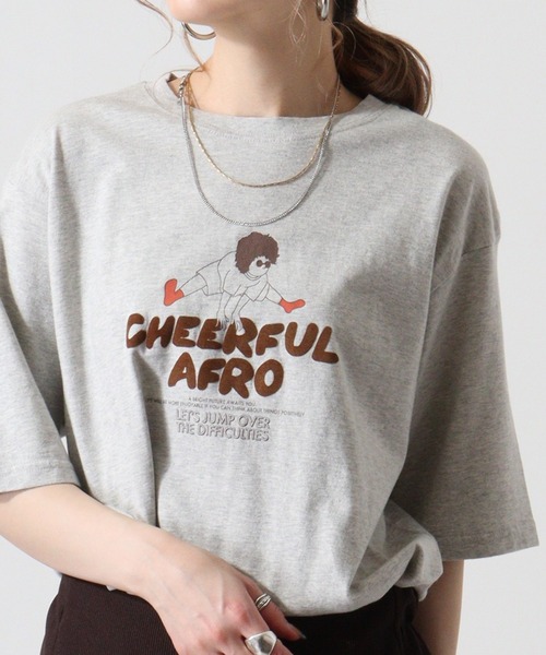 KRIFF MAYER（クリフメイヤー）の「Afro-kun short sleeve T-shirt / アフロくん半袖Ｔシャツ unisex（Tシャツ/カットソー・メンズ・ホワイト系/オフホワイト/グレー/グレー系/チャコールグレー/チャコール・M/L/XL）」の6枚目の写真