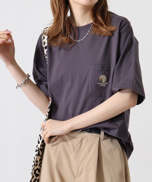 KRIFF MAYER（クリフメイヤー）の「Afro-kun short sleeve T-shirt / アフロくん半袖Ｔシャツ unisex（Tシャツ/カットソー・メンズ・ホワイト系/オフホワイト/グレー/グレー系/チャコールグレー/チャコール・M/L/XL）」の5枚目の写真