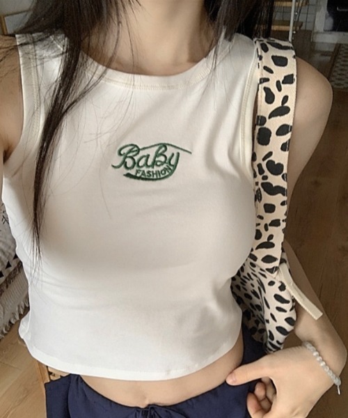 LADY LIKE(レディライク)の「フロント刺繍カップ付きタンクトップ(タンクトップ・レディース・ブラック/サックスブルー/ホワイト/イエロー・M)」の14枚目の写真