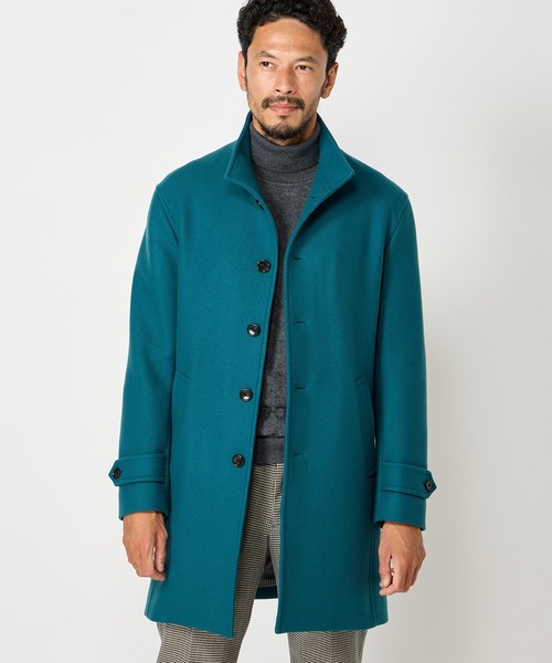 MEN'S BIGI(メンズビギ)の「Bellandiウールメルトンスタンドカラーコート(ステンカラーコート・メンズ・ベージュ/ブルー系その他/ブラック/ブラウン・03/02/01/04)」の6枚目の写真