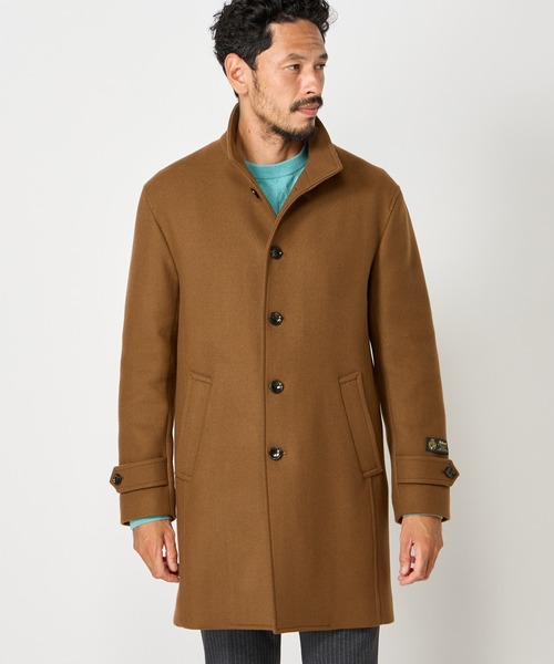 MEN'S BIGI(メンズビギ)の「Bellandiウールメルトンスタンドカラーコート(ステンカラーコート・メンズ・ベージュ/ブルー系その他/ブラック/ブラウン・03/02/01/04)」の7枚目の写真