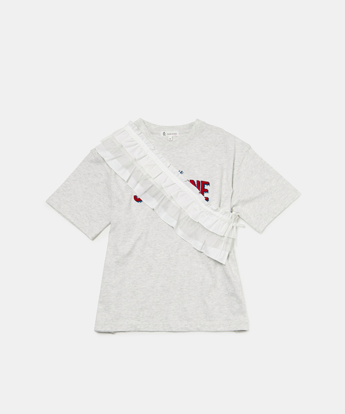 ROPE' PICNIC(ロペピクニック)の「【KIDS】チュールドッキングフリルビスチェ×ロックTシャツセット/リンクコーデ(Tシャツ/カットソー・キッズ・グレー系その他/チャコールグレー・L/M/S)」の7枚目の写真