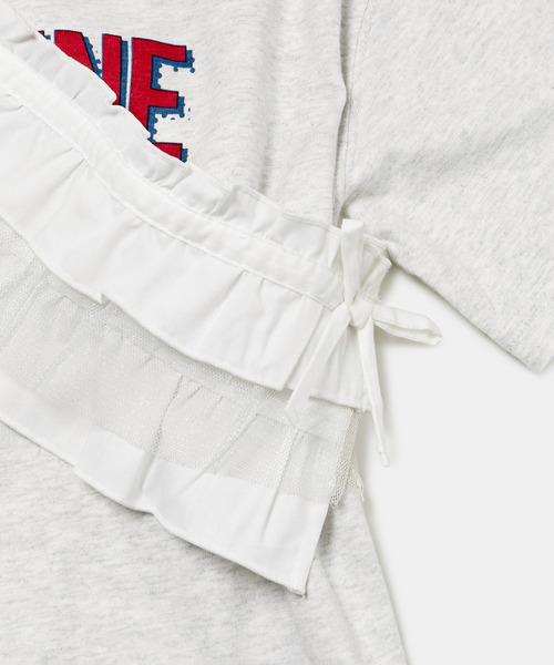 ROPE' PICNIC(ロペピクニック)の「【KIDS】チュールドッキングフリルビスチェ×ロックTシャツセット/リンクコーデ(Tシャツ/カットソー・キッズ・グレー系その他/チャコールグレー・L/M/S)」の3枚目の写真