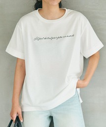 【WEB限定セール】刺繍ロゴサイドスリットTシャツ