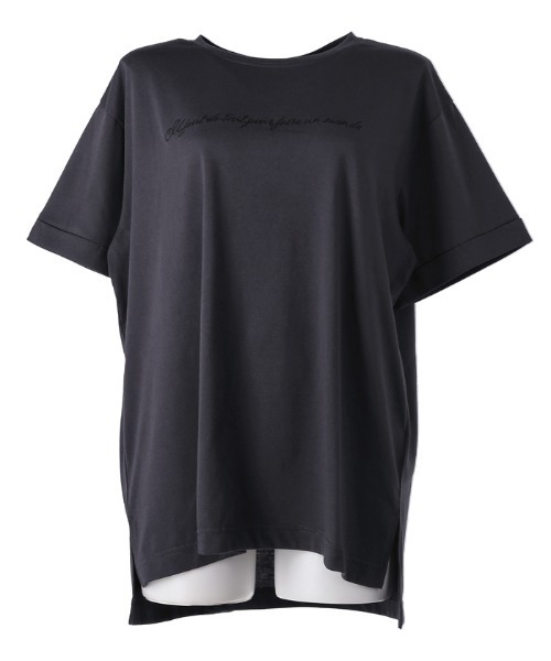 刺繍ロゴサイドスリットTシャツ（Tシャツ/カットソー）｜coca