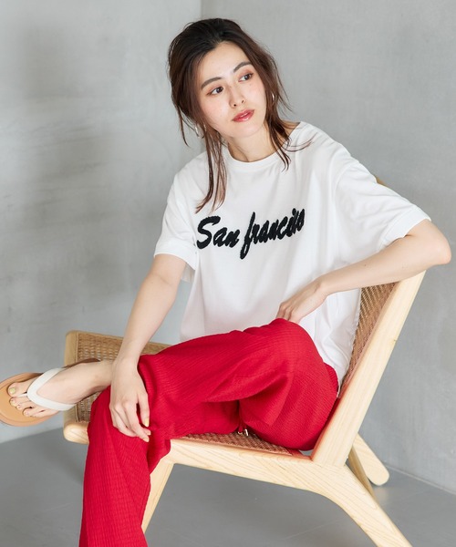 coca(coca)(コカ)の「【WEB限定セール】刺繍ロゴサイドスリットTシャツ(Tシャツ/カットソー・レディース・C/D/A/B・M/L)」の17枚目の写真