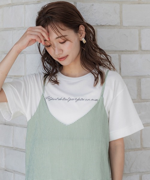 coca(coca)(コカ)の「【WEB限定セール】刺繍ロゴサイドスリットTシャツ(Tシャツ/カットソー・レディース・C/D/A/B・M/L)」の5枚目の写真