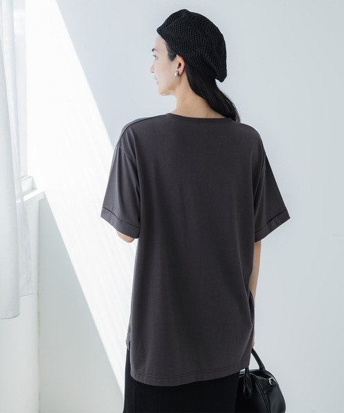 刺繍ロゴサイドスリットTシャツ（Tシャツ/カットソー）｜coca