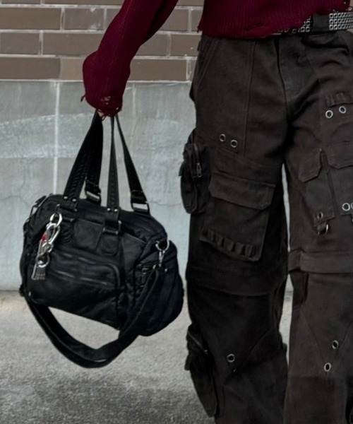 ストリートファッション Chikashitsu + OaKS チカシツプラスオークス mulch pocket vintage bag マルチポケットバッグ カバン ビンテージ風バッグ 大容量バッグ トートバッグ 韓国ファッション 韓国ストリート（トートバッグ）｜Chikashitsu +（チカシツプラス）