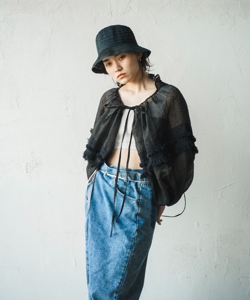 ORIENT MILLINERY（オリエント ミリナリー）の「DUVET【ﾃﾞｭｳﾞｪ】アームボレロ（カーディガン/ボレロ・レディース・ホワイト/ブラック・FREE）」の14枚目の写真