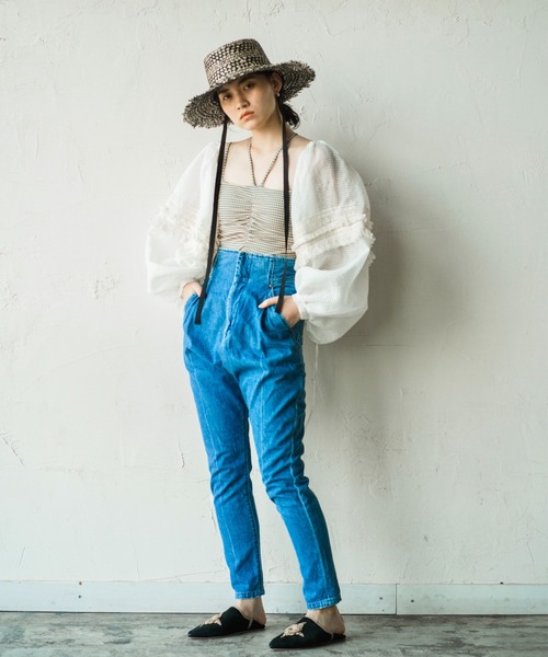 ORIENT MILLINERY（オリエント ミリナリー）の「DUVET【ﾃﾞｭｳﾞｪ】アームボレロ（カーディガン/ボレロ・レディース・ホワイト/ブラック・FREE）」の6枚目の写真