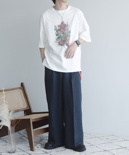 epnok（エプノック）の「フラワープリントTee（Tシャツ/カットソー・メンズ・ホワイト系1/ホワイト系2・SMALL/MEDIUM/LARGE）」の6枚目の写真