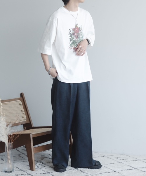 epnok（エプノック）の「フラワープリントTee（Tシャツ/カットソー・メンズ・ホワイト系1/ホワイト系2・SMALL/MEDIUM/LARGE）」の7枚目の写真