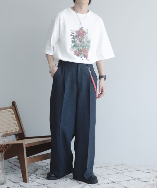 epnok（エプノック）の「フラワープリントTee（Tシャツ/カットソー・メンズ・ホワイト系1/ホワイト系2・SMALL/MEDIUM/LARGE）」の10枚目の写真