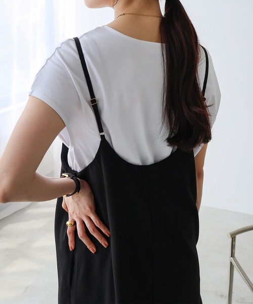 evernavy（エバーネイビー）の「シルケットフレンチスリーブプルオーバー（Tシャツ/カットソー・レディース・グレイッシュブルー/オフホワイト/ブラック/ネイビー・M/L）」の11枚目の写真