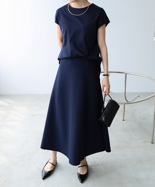 evernavy（エバーネイビー）の「シルケットフレンチスリーブプルオーバー（Tシャツ/カットソー・レディース・グレイッシュブルー/オフホワイト/ブラック/ネイビー・M/L）」の22枚目の写真