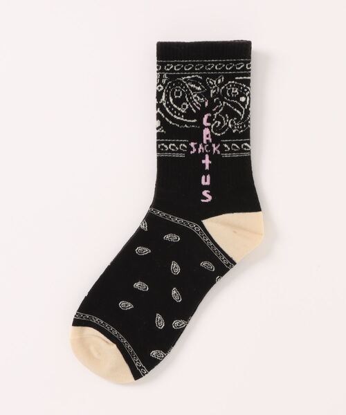AND SQUARE（アンドスクエア）の「【WEB限定】ペイズリーショートソックス（ソックス/靴下・メンズ・ベージュ/ブラック・FREE）」の2枚目の写真