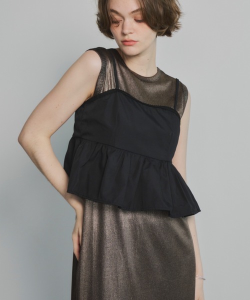 Unitage（ユニテージ）の「メタリックノースリーブシアーOP（ワンピース・レディース・ブラック/ゴールド・FREE）」の6枚目の写真
