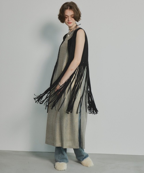 Unitage（ユニテージ）の「メタリックノースリーブシアーOP（ワンピース・レディース・ブラック/ゴールド・FREE）」の15枚目の写真