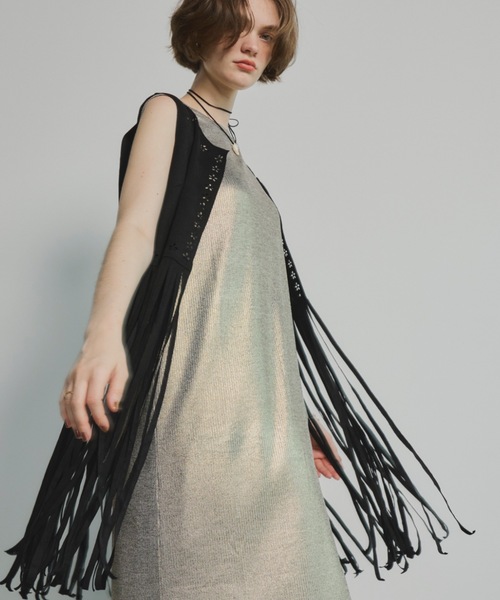 Unitage（ユニテージ）の「メタリックノースリーブシアーOP（ワンピース・レディース・ブラック/ゴールド・FREE）」の19枚目の写真