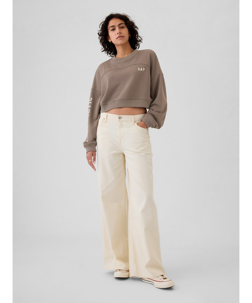GAP(ギャップ)の「ヴィンテージソフト クロップド GAPロゴ スウェット・トレーナー(スウェット・レディース・ライトグレー/ブラック/ライトブラウン・XS/L/XL/M/XXS/S)」の10枚目の写真